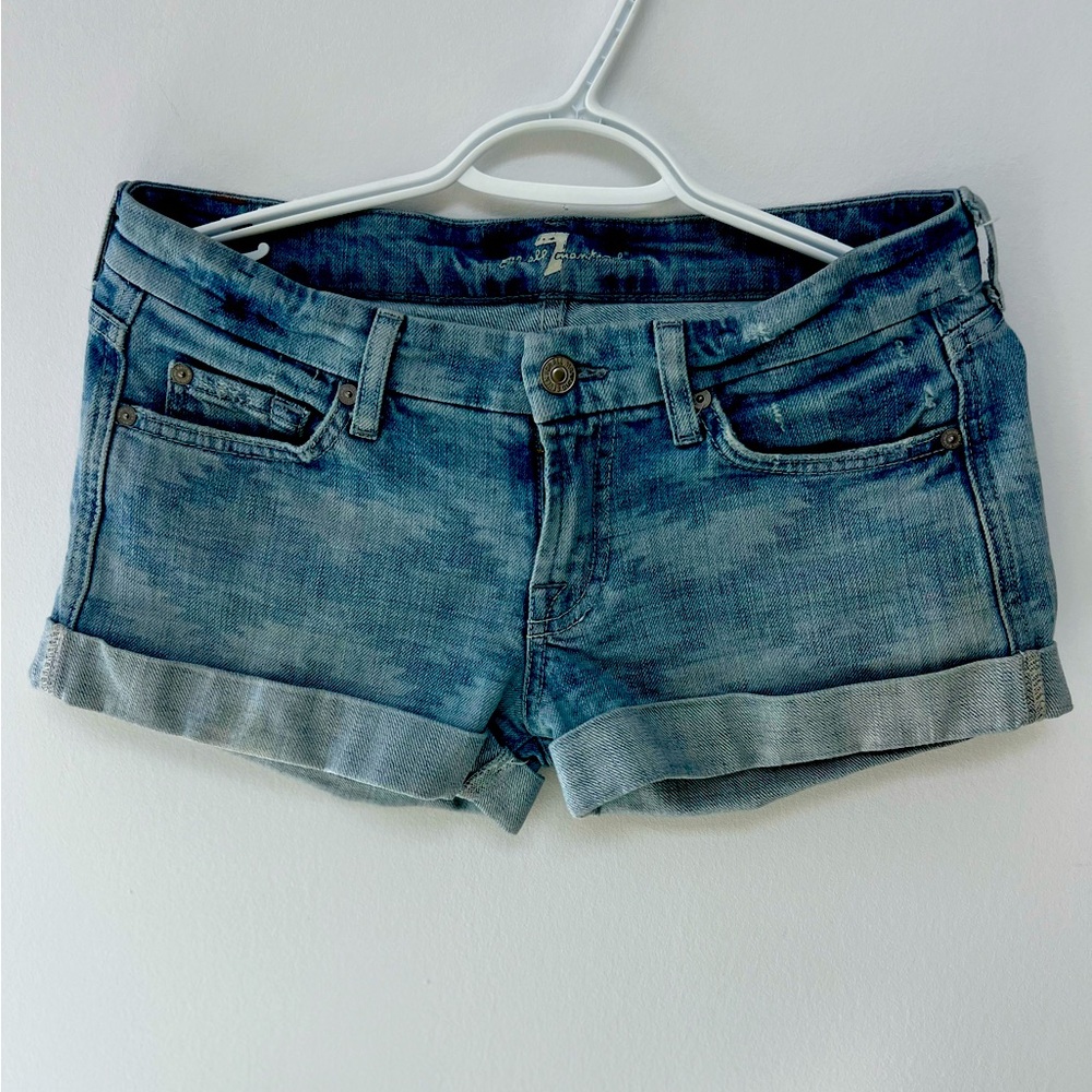 Mid Rise Denim Jeans Short 7 For All Mankind size 26 - Picture 3 of 10